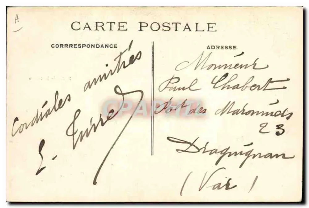 Karneval von Aix — 1912 — Moulin de la Galette — T. Olive - Rückseite