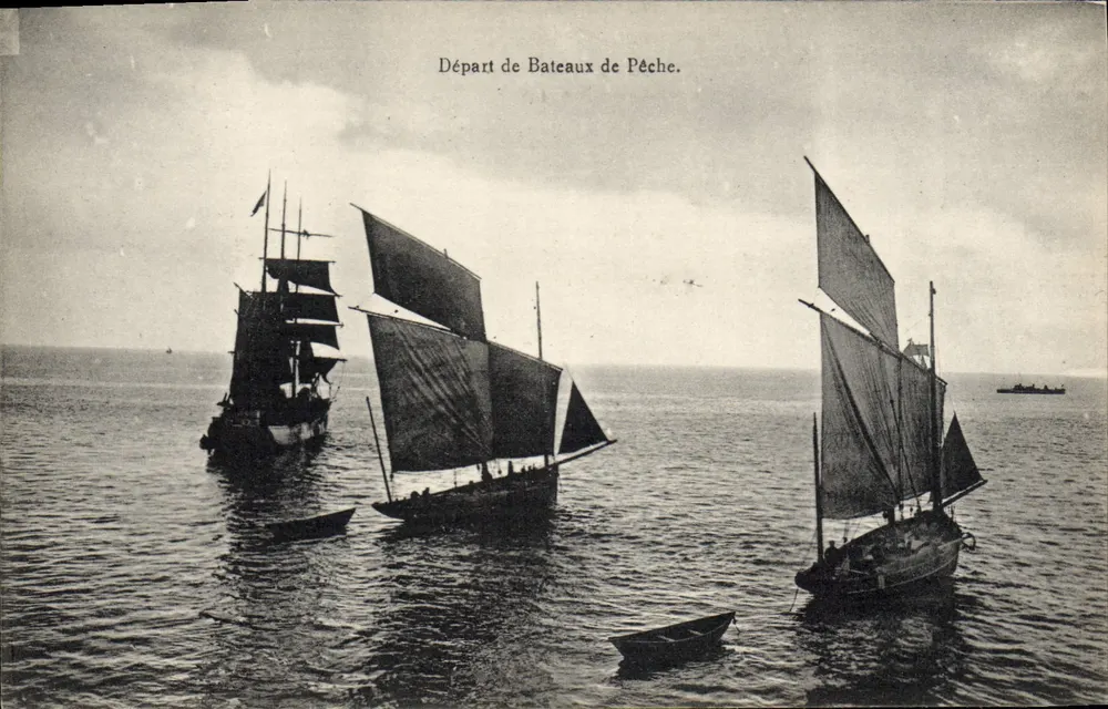 Partida de Barcos de Pesca — Serrand, editor, Granville - Anverso