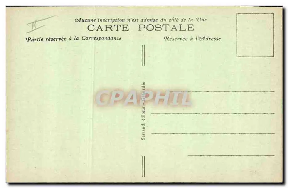 Partida de Barcos de Pesca — Serrand, editor, Granville - Reverso