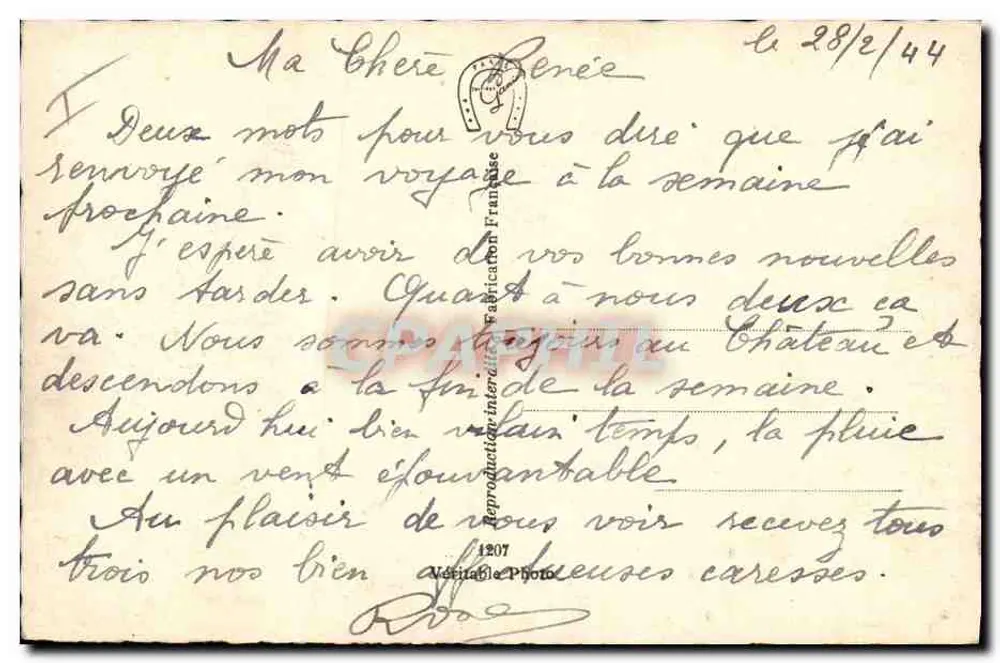 Barcos a vela em uma praia — Fabricação Francesa n°1207 - Verso