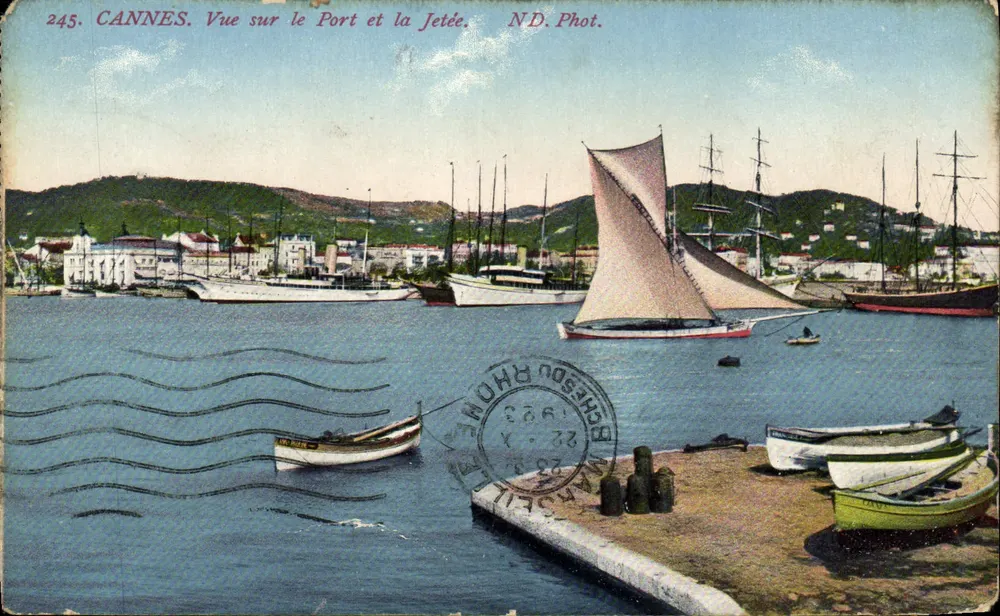 CANNES. Ansicht des Hafens und der Mole — ND.Ph. — n° 245 - Vorderseite