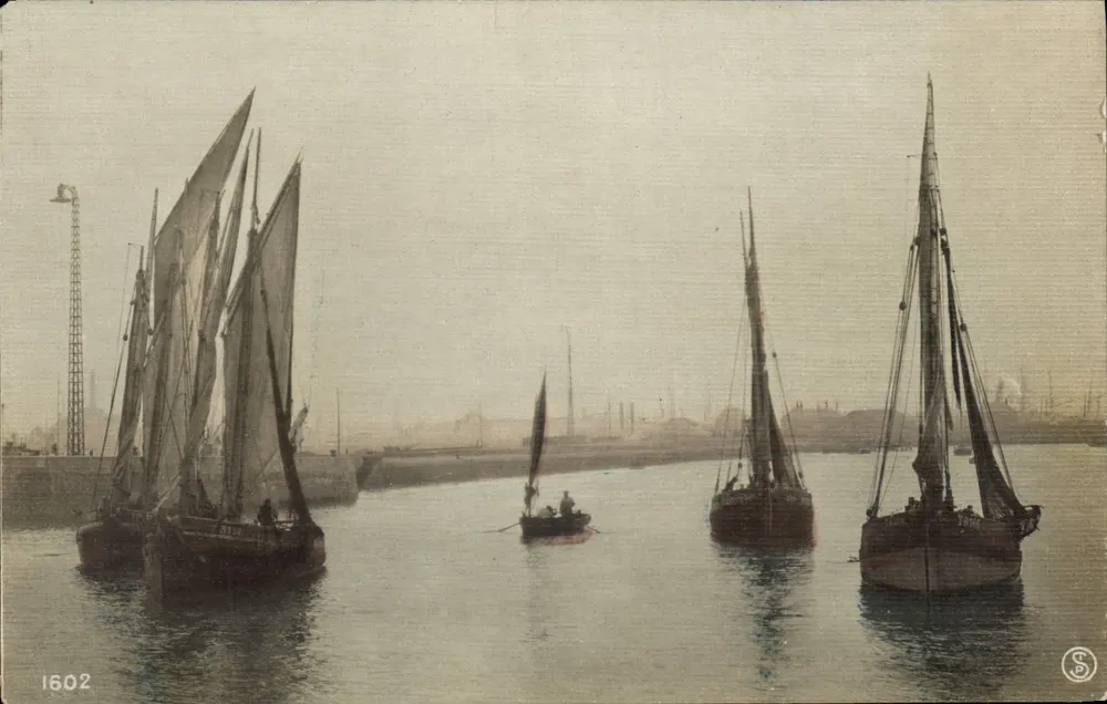 Porto de Brest — vista de barcos a vela — editor S. n° 1602 - Frente