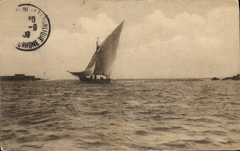 Bateau à voile — vue maritime — éditeur Ediz. G. Moscostelli, n° 0191 - Frente