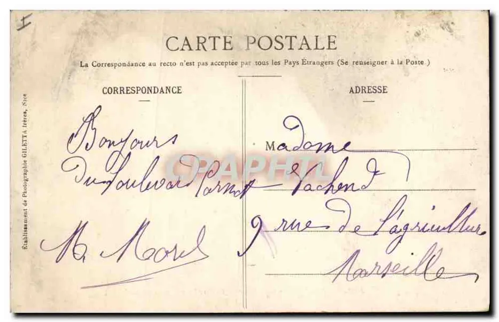 CANNES — Die Strände und Berge des Estérel — Giletta-Ausgabe, Foto von Nice, Nr. 408 - Rückseite