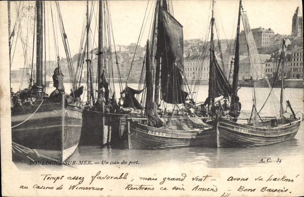 Boulogne-sur-Mer — Ein Eck des Hafens — A.C. 34 - Vorderseite