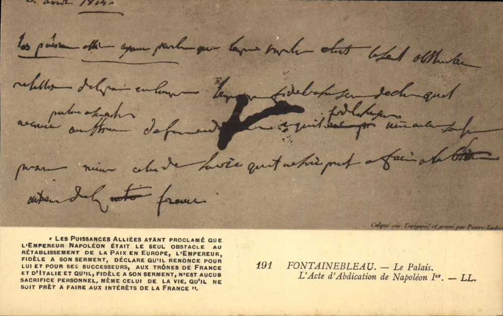 Fontainebleau — Die Abdikation Napoleons I. — LL. n°191 - Vorderseite