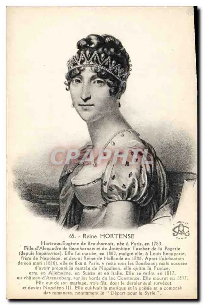 Königin Hortense — Portrait — Phototypie 'La Belle', Paris, n°65 - Vorderseite
