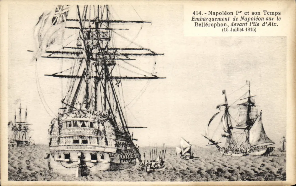 Embarquierung Napoleons I. auf dem Bellérophon vor der Île d'Aix — 15. Juli 1815 — Serie 414, Napoleon I. und seine Zeit - Vorderseite