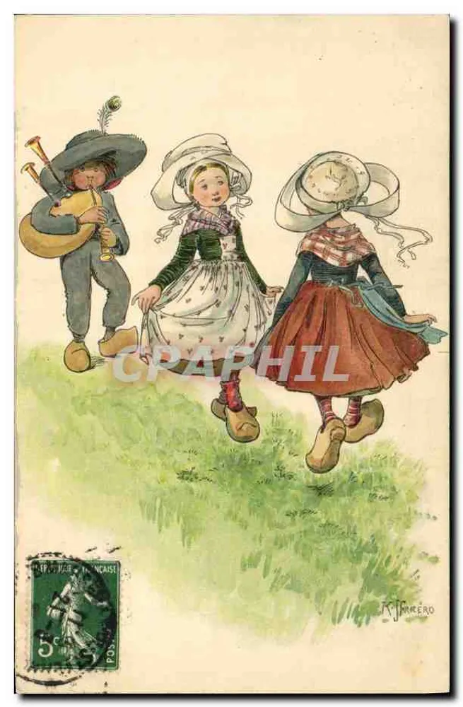 Kinder in traditioneller Kleidung — Frankreich — Verlag R. JAMERO - Vorderseite