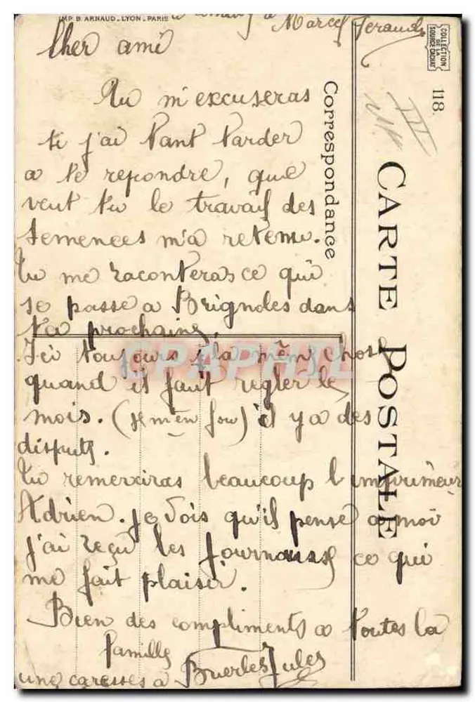 Der Sommer in Évian — Saison vom 1. Mai bis 15. Oktober — Verleger Cachat, Nr. 118 - Rückseite