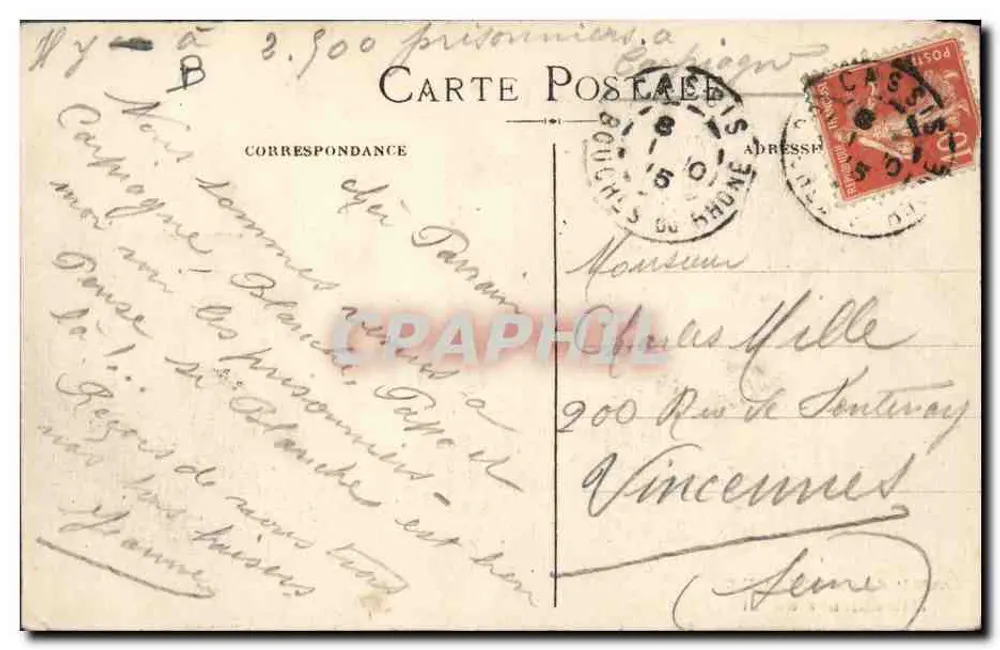 Camp de Carpiagne — Maschinengewehr im Feuer — Unbekannter Verlag - Rückseite