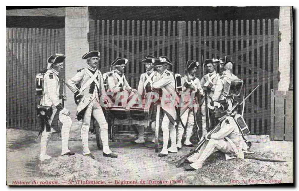 Geschichte des Kleides — 37. Infanterieregiment — Turgane-Regiment (1590) — Imp. A. Barbier, Nancy - Vorderseite