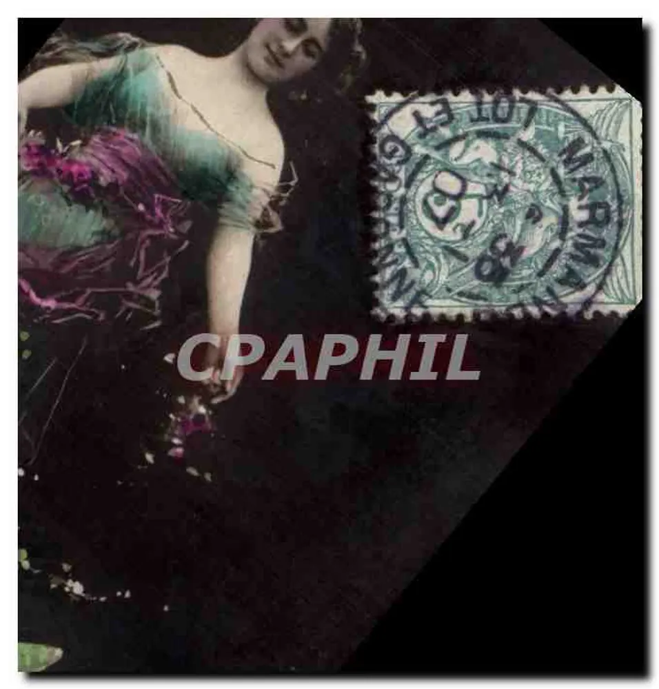 Frau in grüner und violetter Robe — Verlag Oranotypie, Steglitz 1904 - Vorderseite
