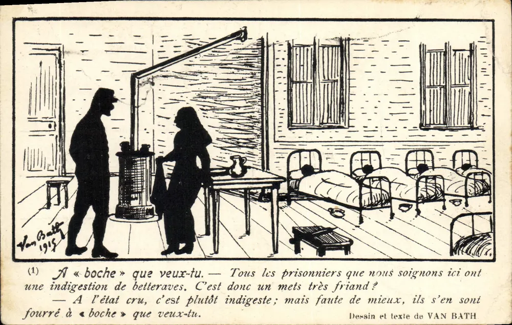 Scène de prison — dessin et texte de VAN BATH — éditeur non visible - Frente