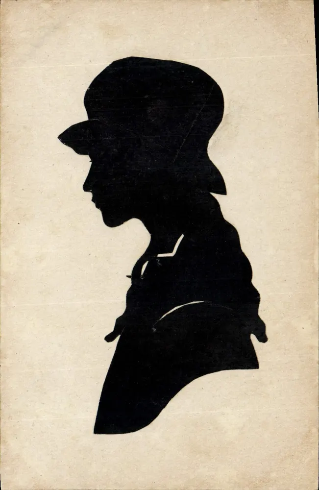 Silhouette eines Mannes mit Hut — anonyme Ansichtskarte — kein Verlag oder Seriennummer sichtbar - Vorderseite