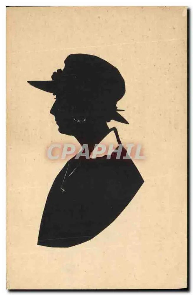 Silhouette einer Frau — Brustbild — kein Verleger oder Seriennummer sichtbar - Vorderseite