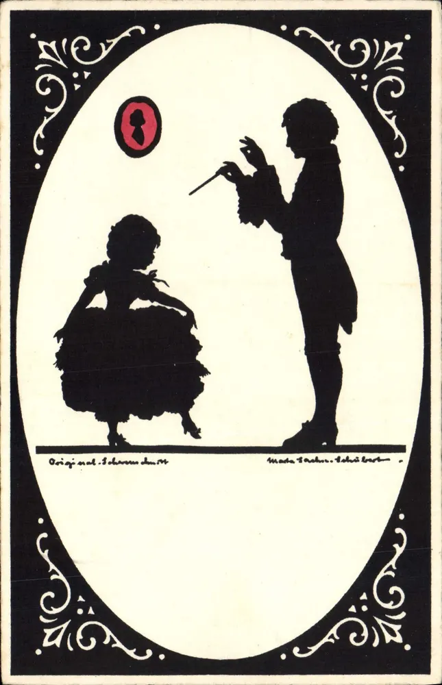 Schattenbilder von Tänzern — Original Johann Smitt, Material Tachen Schäfer — Meissner & Buch, Leipzig - Vorderseite