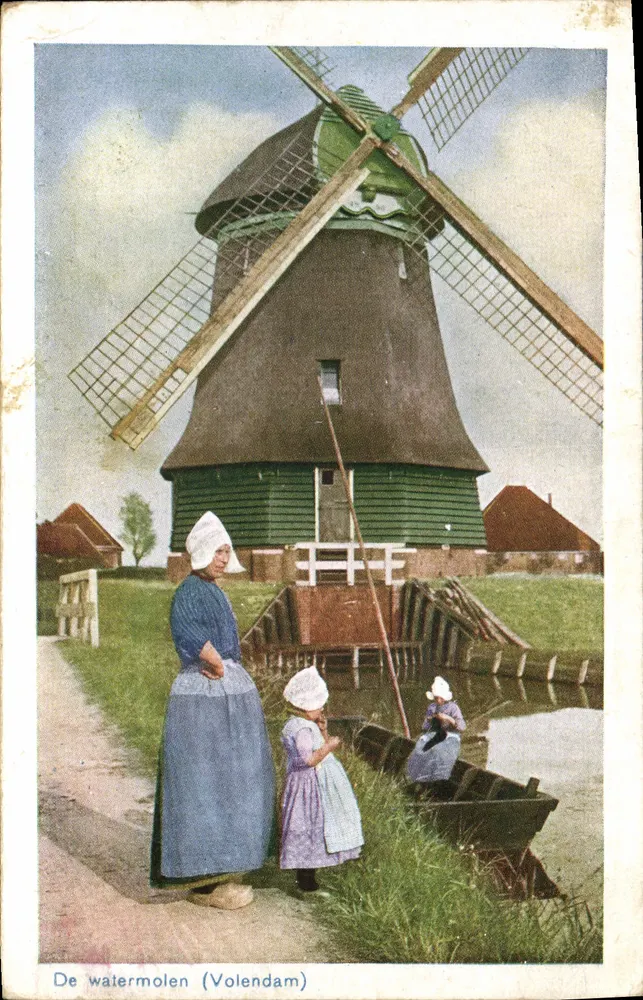 As moinhas de água (Volendam) — vista pitoresca — editor D.B.M.28 - Frente