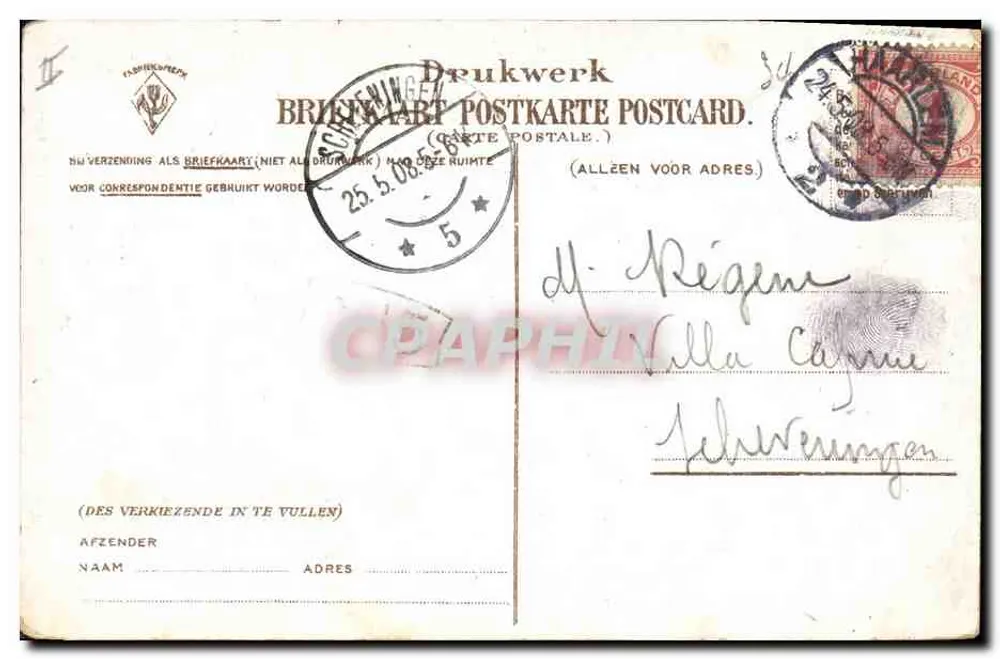 Mühle am Kleverlaan — Haarlem und Umgebung — Kleurenfoto, Jos. Nuss & Co. Haarlem - Rückseite