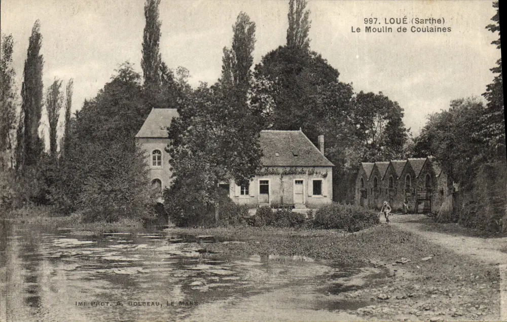 Die Mühle von Coutainnes — Loué (Sarthe) — Druckerei Prot, A. Dolbeau, Le Mans, Nr. 997 - Vorderseite