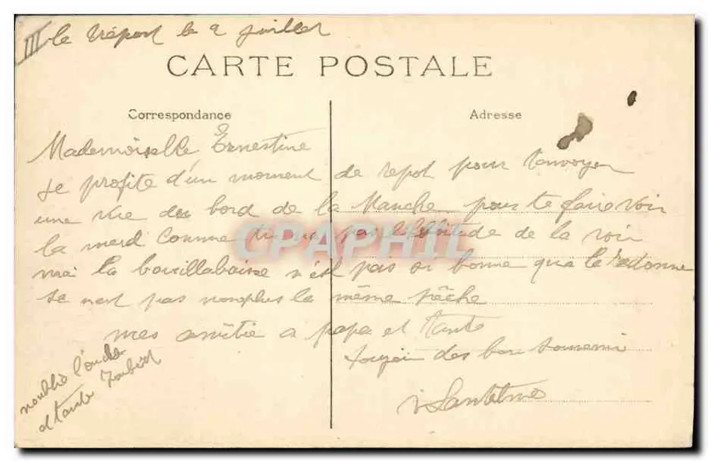 Le Tréport — Abfahrt eines Fischboots — Edition de l'Ancrè Marine, n°81 - Rückseite
