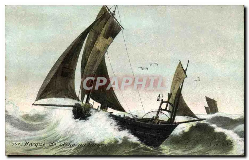 Barco de pesca no horizonte — L.V. L.C. — n° 3573 - Frente