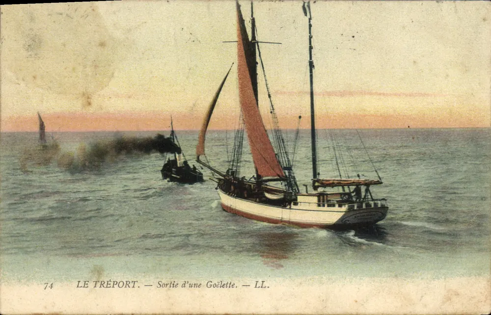 Le Tréport — Uitgang van een Goélette — LL. — N°74 - Voorkant