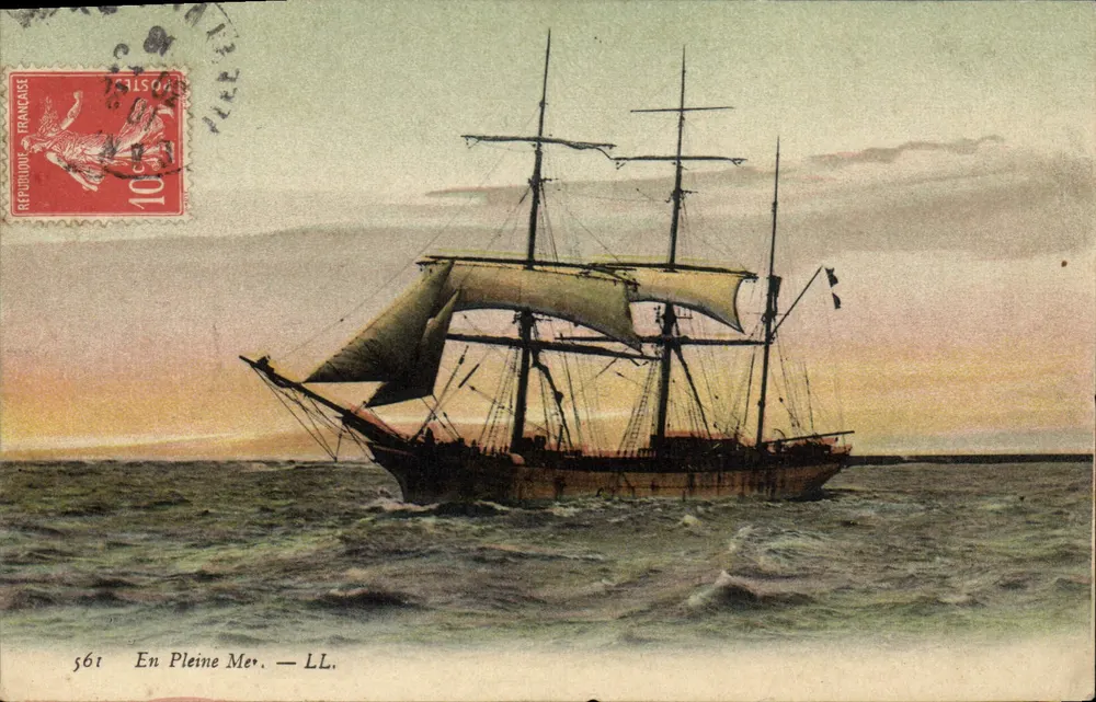 Zeilschip — In het midden van de zee — LL. — 561 - Voorkant
