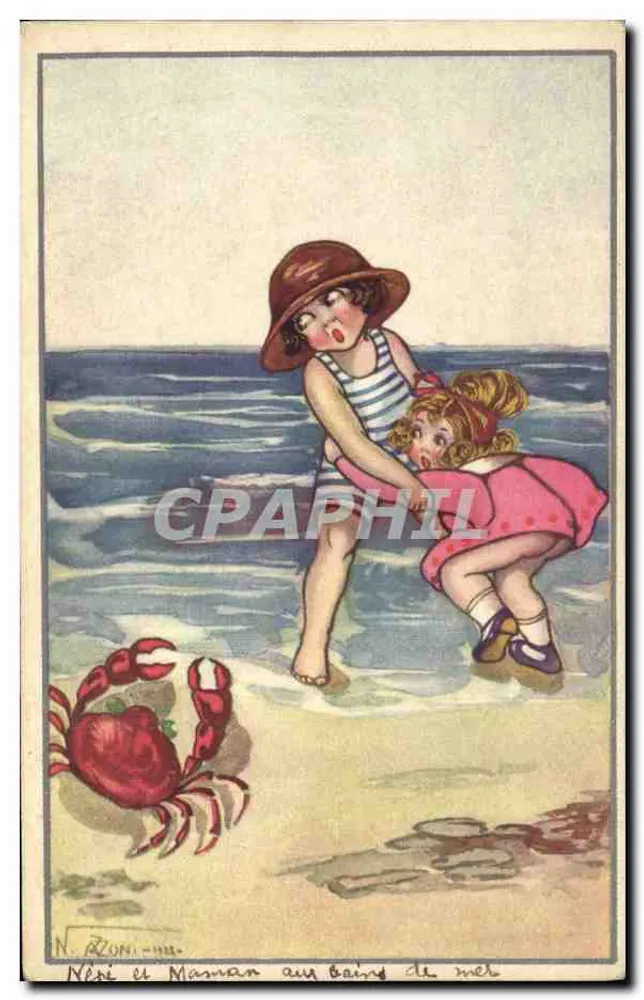 Néné und Maman am Badestrand — N. Rzonni — Nicht sichtbare Serie - Vorderseite