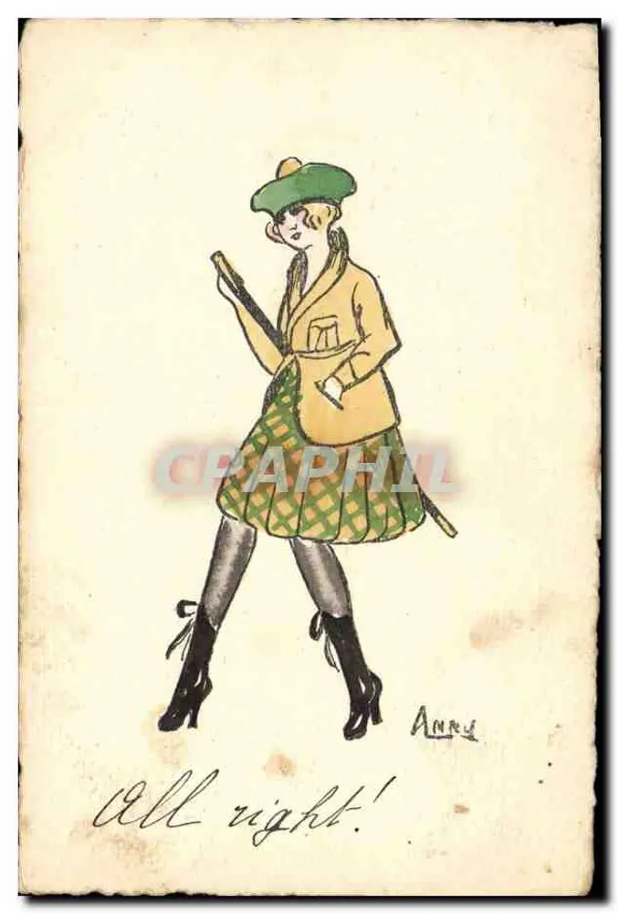 Frau im schottischen Kostüm — Illustration — Annie - Vorderseite