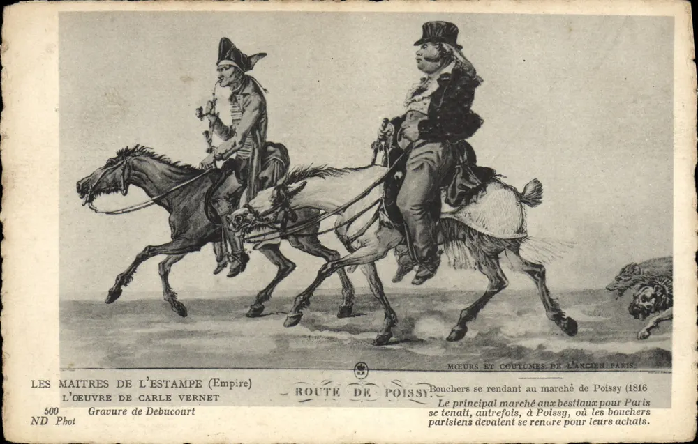 Schlächter auf dem Weg zum Markt in Poissy — Kupferstich von Carle Vernet (Imperium) — ND Phot, n°500 - Vorderseite