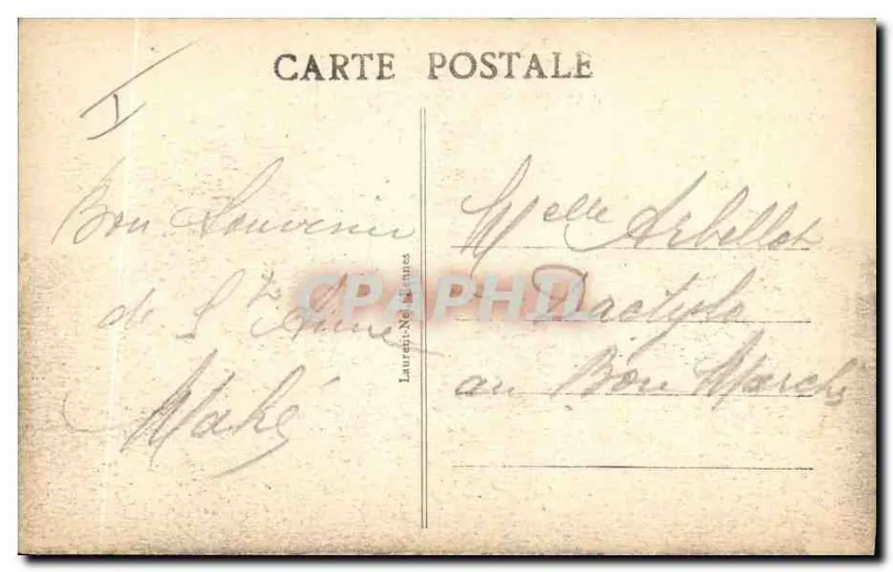 Carnac - Alinhamentos do Ménec — vestígios celtas — editor Laurent-Nélaton, n° 2366 - Verso