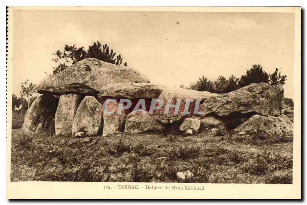 Carnac - Dolmen de Mané-Kérioned — n° 324 — editor Laurent-Nel Reunues - Frente