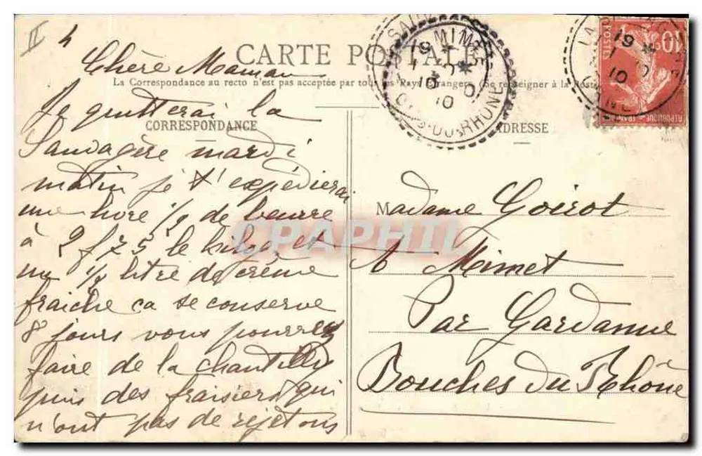 La Sauvagère (Orne) — Dolmen de la Bertinière — Verlag V. Léonard, n° 10 - Rückseite