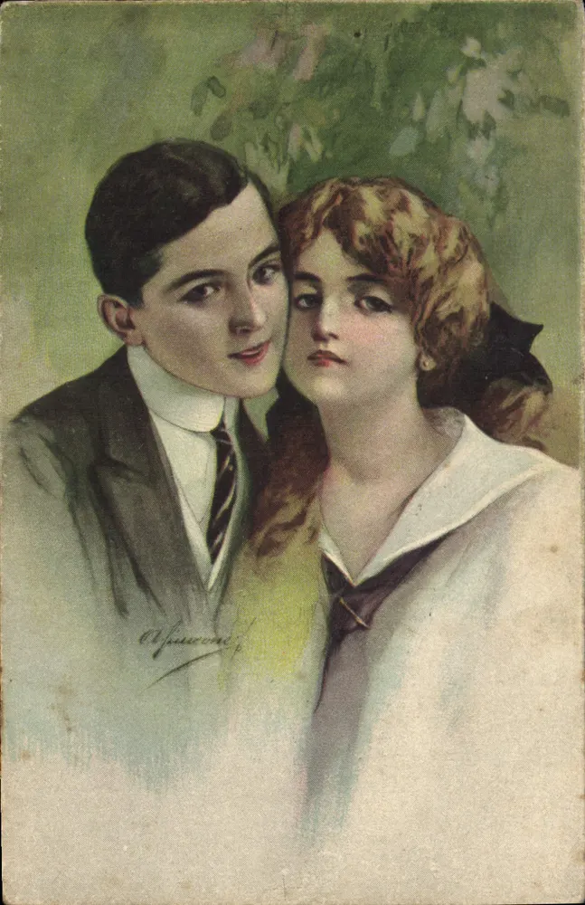 Junges Paar — romantische Illustration — Vazio Reunione Stampa, Mailand - Vorderseite