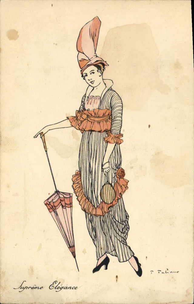 Elegante Frau in einem Rüschenkleid — 'Suprême Elegance' — J. Talabane - Vorderseite