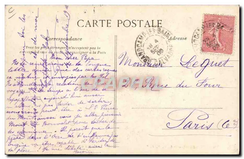 Die Normandie — Milchmaid auf einem Esel — Antike Ansichtskarte n°20 - Rückseite