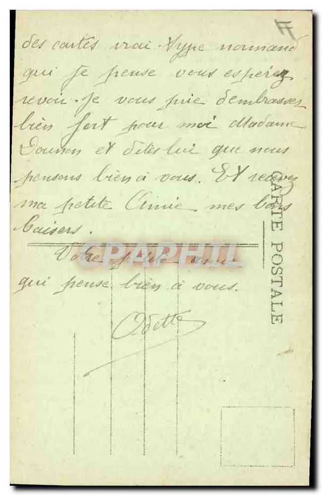 Pittoreske Normandie — Junge normannische Landarbeiterin — Le Gouhey, Verlag, Saint-Pierre-Eglise - Rückseite