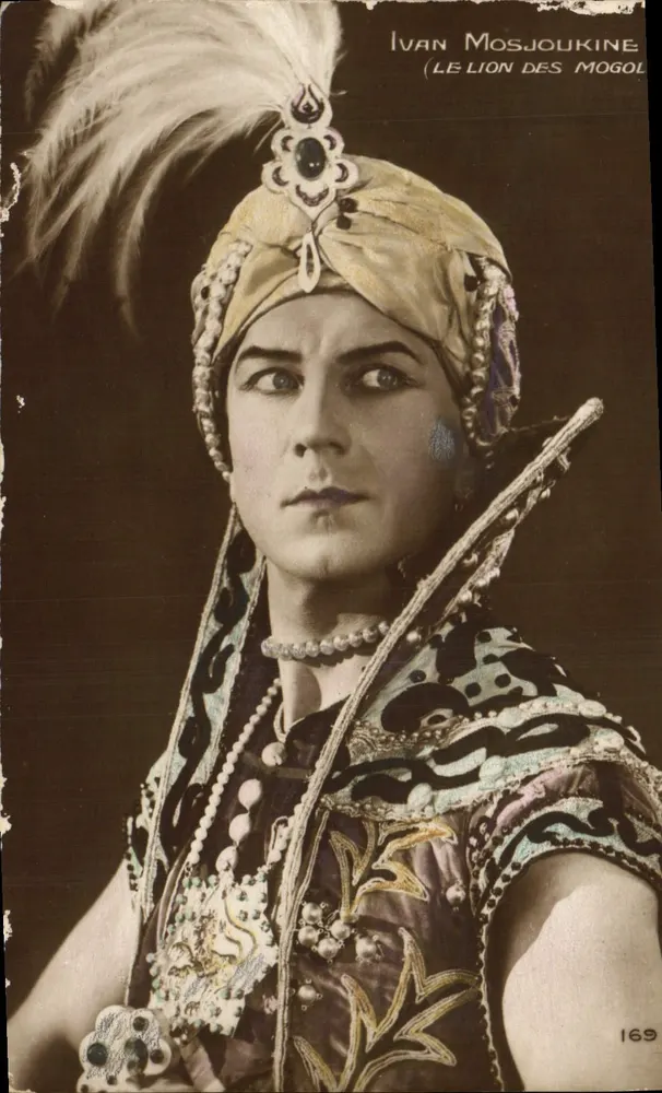 Ivan Mosjoukine — El León de los Mogoles — Tarjeta postal antigua Cinémagazine, n°169 - Anverso