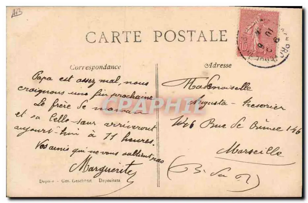 Mujer con rosa — texto sentimental — editor A&S n°347 - Reverso