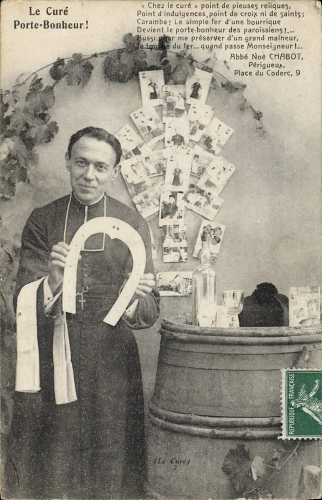 Der glückliche Priester — Abbé Noé CHABOT, Périgueux, Place du Coderc — 4. Serie der Priester-Postkarten - Vorderseite