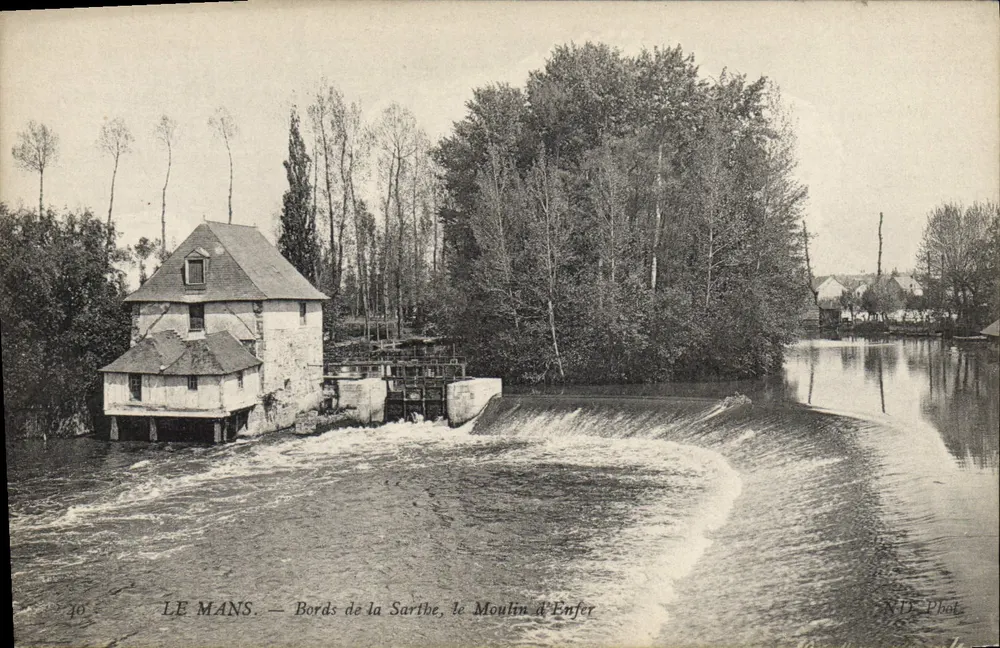 Le Mans — Ufer der Sarthe, das Mühle des Teufels — ND Phot. - Vorderseite