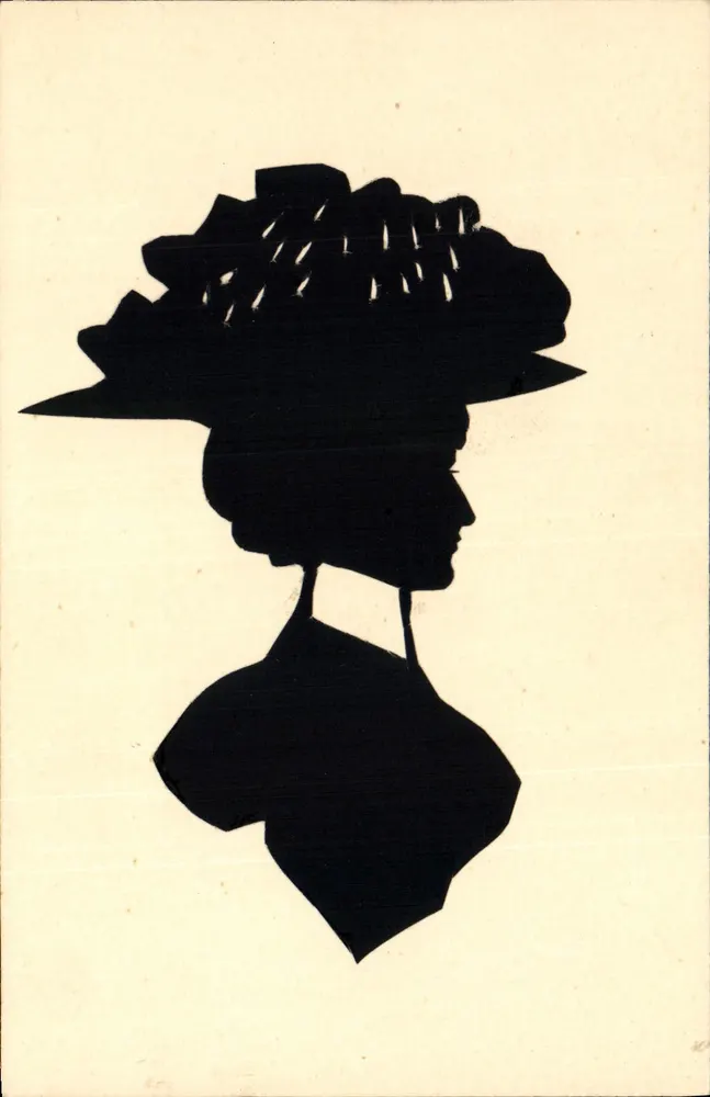 Silhouette einer Frau — Brustbild — kein Verleger oder Seriennummer sichtbar - Vorderseite
