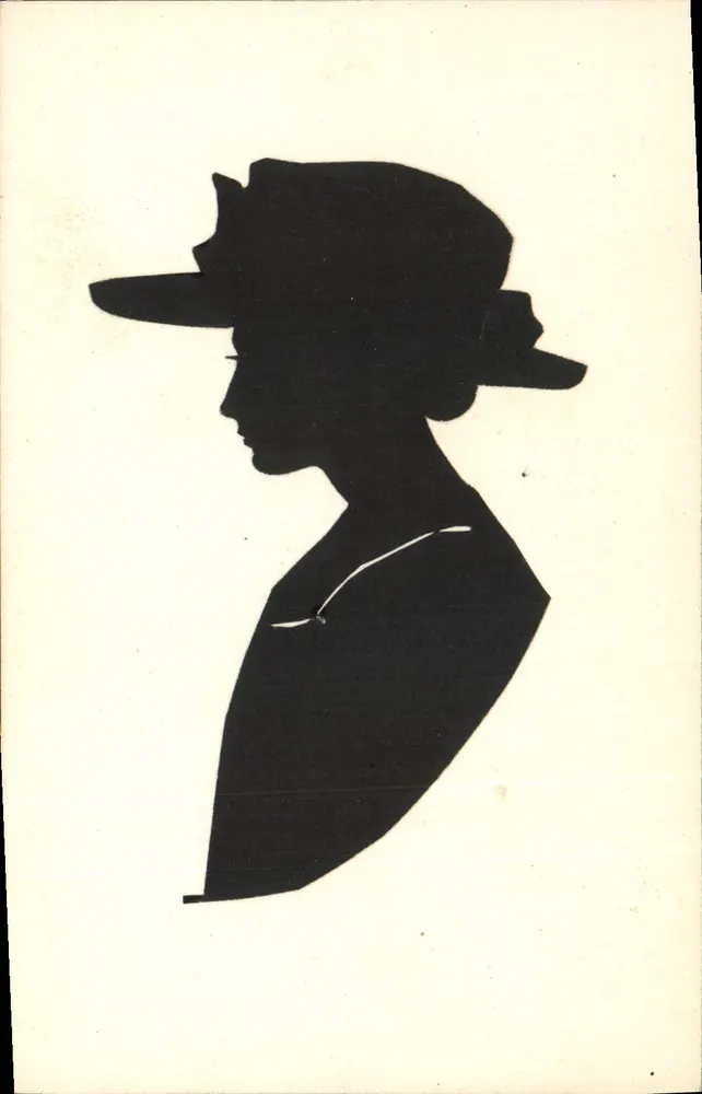 Silhouette einer Frau — Profil — ohne Verleger oder Seriennummer sichtbar - Vorderseite