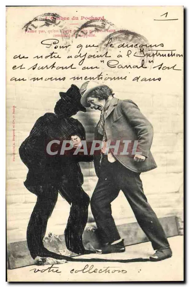 Dois homens em traje de palco — Le Pochard — editor A. Poupard e Cia, n°1 - Frente