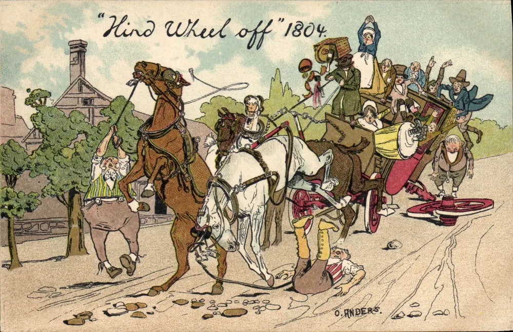 Autounfall — 'Hind Wheel off' 1804 — O. Anders - Vorderseite