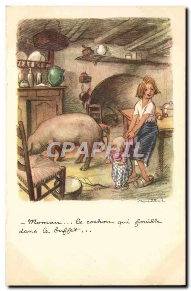 Mama... der Schwein, das in der Vitrine wühlt... — Noiilbou — Verlag National League Against Slums - Vorderseite
