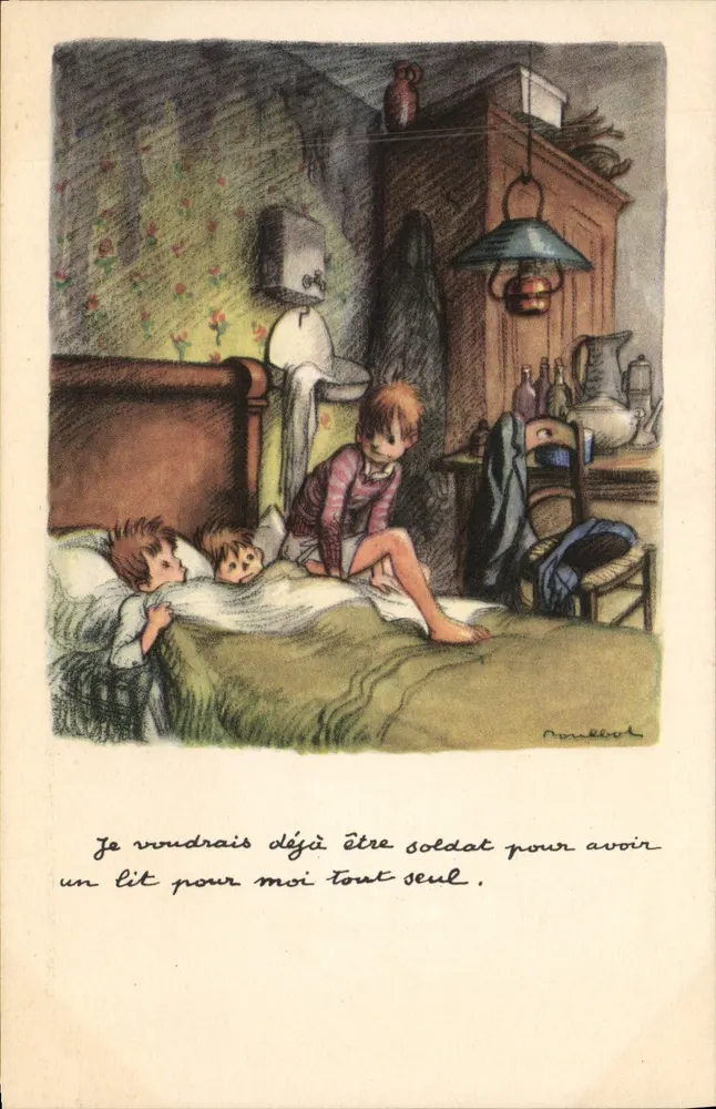 Kinder in einem Zimmer — Illustration von Amébbo — Nationale Liga gegen Slums - Vorderseite