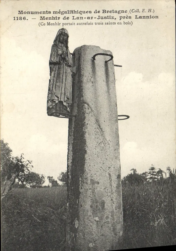 Menhir de Lan-ar-Justiz, nahe Lannion — Bretagne — Sammlung E.H. Nr. 1186 - Vorderseite
