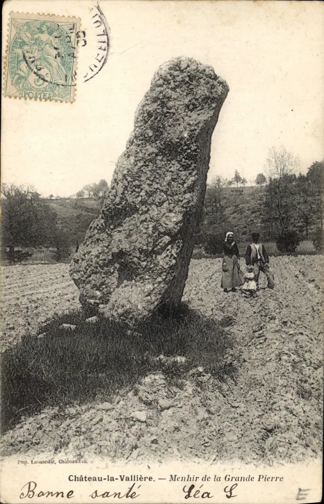 Château-la-Vallière — Menhir de la Grande Pierre — Imp. Laussédat, Château-la-Vallière - Vorderseite